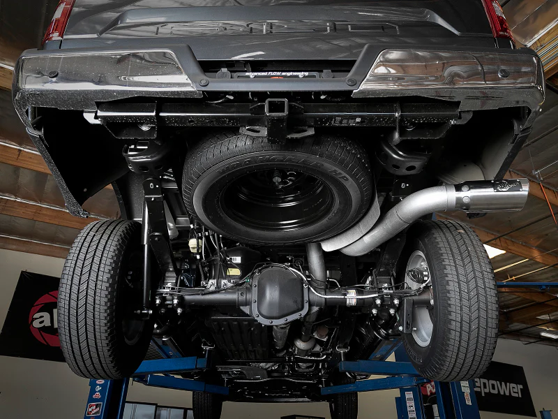 aFe Large Bore-HD 4in 409 SS DPF-Back Exh 18-19 Ford F-150 V6-3.0L (td) w/ Polished Tip - Image 3
