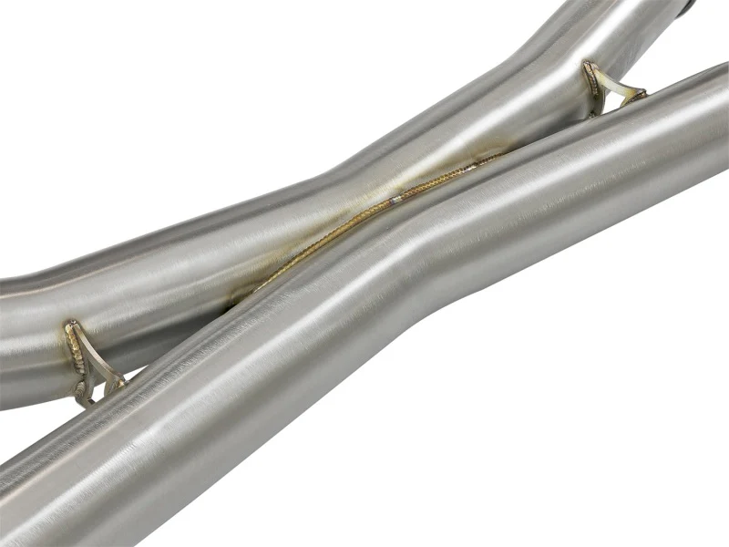 aFe MACH Force-Xp 3.5in. 304 SS C/B Exhaust System 15-18 BMW X5 M (F85) V8-4.4L (tt) - Black Tip - Image 7