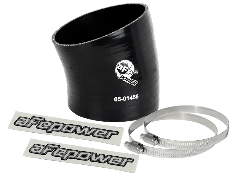 afe Magnum FORCE Intake Coupling Kit (3-1/2IN ID to 3-1/4 IN ID x 15 Deg.) Elbow Coupler - Black