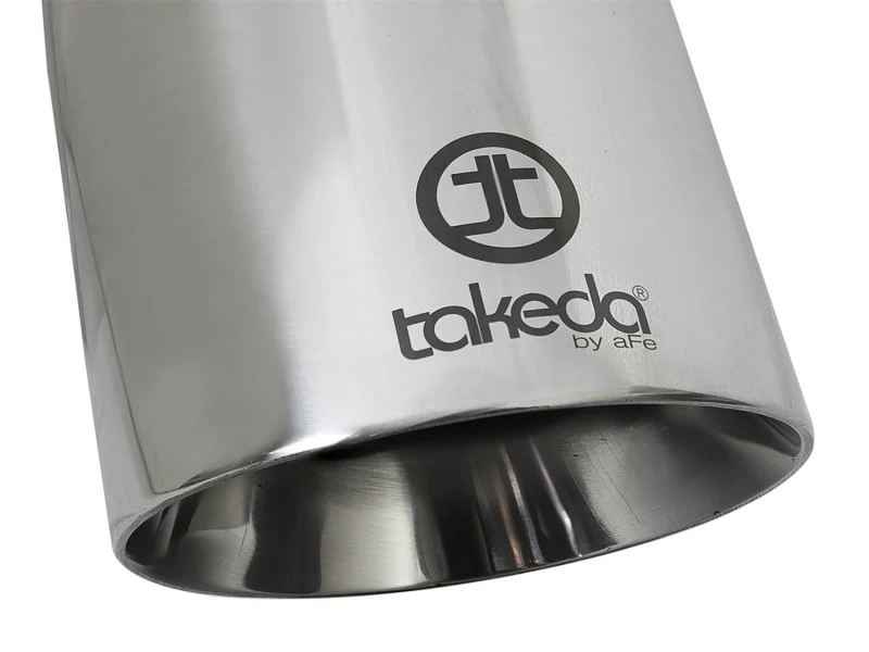 aFe Takeda 304 Stainless Steel Clamp-On Exhaust Tip 2.5in. Inlet / 4.5in. Outlet / 9in. L - Polished - Image 6