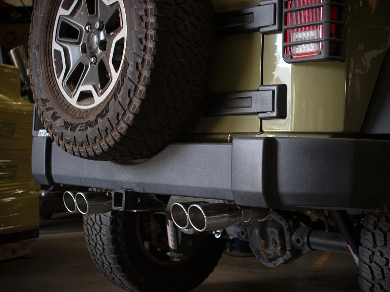 aFe Vulcan Series 2.5in 304SS Cat-Back Exhaust 07-18 Jeep Wrangler (JK) V6-3.6/3.8L w/ Polished Tips - Image 4