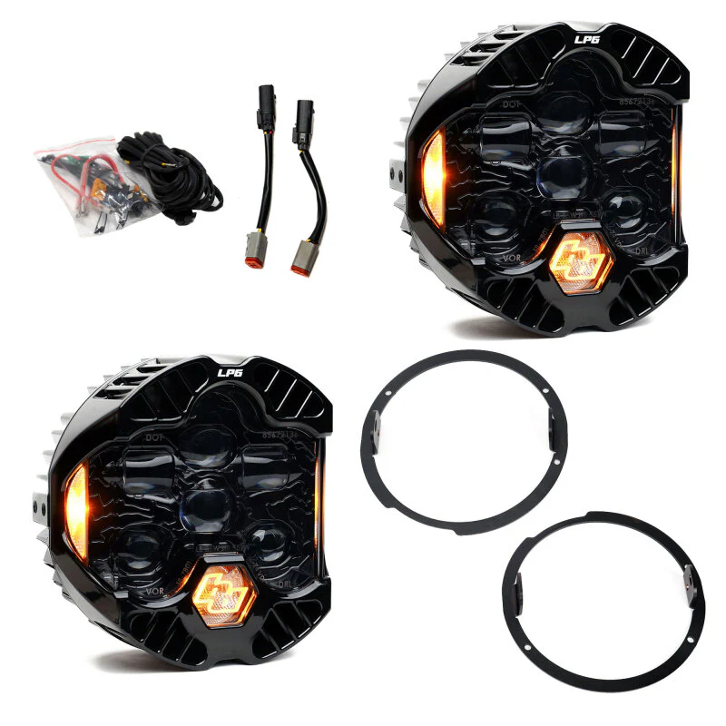 Baja Designs 07-18 Jeep Wrangler JK DOT LP6 LED Headlight Kit (For LED Headlights)- Amber - Image 2