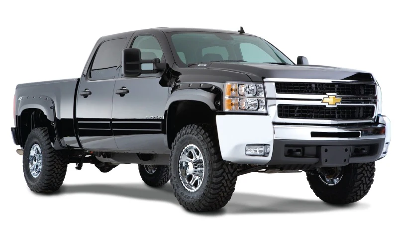 Bushwacker 07-13 Chevy Silverado 1500 Fleetside Cutout Style Flares 4pc 69.3in Bed - Black - Image 3
