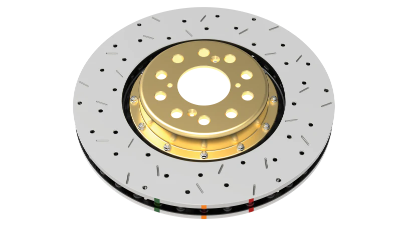 DBA 05-10 Ford Mustang GT / 11-13 V6 Front Drilled & Slotted 5000 Series 2 Piece Rotor w/ Black Hat - Image 4