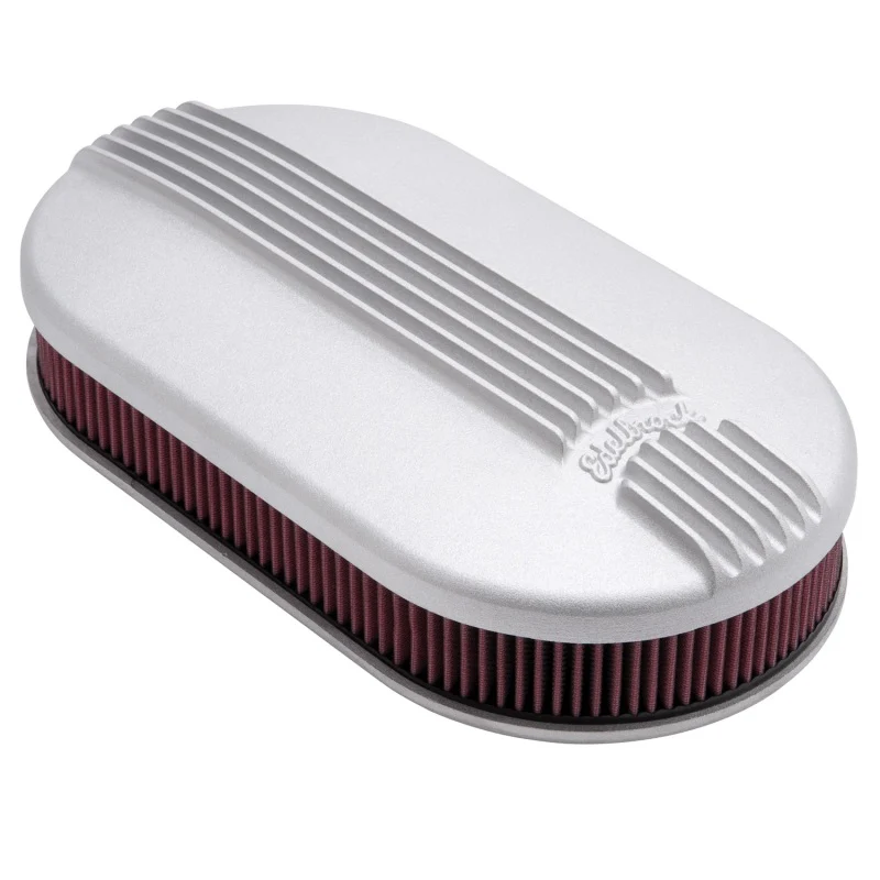 Edelbrock Air Cleaner Classic Series Oval Aluminum 17 5In X 9 35In X 4 45In Dual Carburetor - Image 10