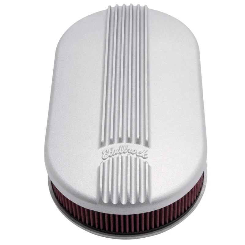 Edelbrock Air Cleaner Classic Series Oval Aluminum 17 5In X 9 35In X 4 45In Dual Carburetor - Image 9