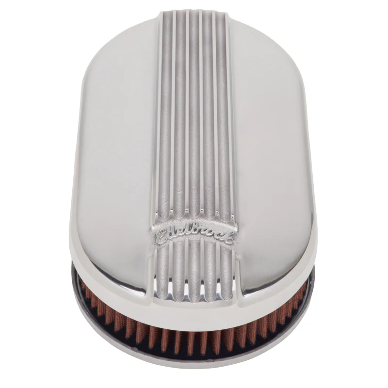 Edelbrock Air Cleaner Classic Series Oval Aluminum Top Cloth Element 17 5In X 9 35In X 3 9In - Image 4