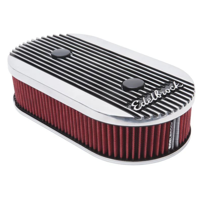 Edelbrock Air Cleaner Elite II Oval Dual-Quad Carbs 2 5In Red Element Polished - Image 10