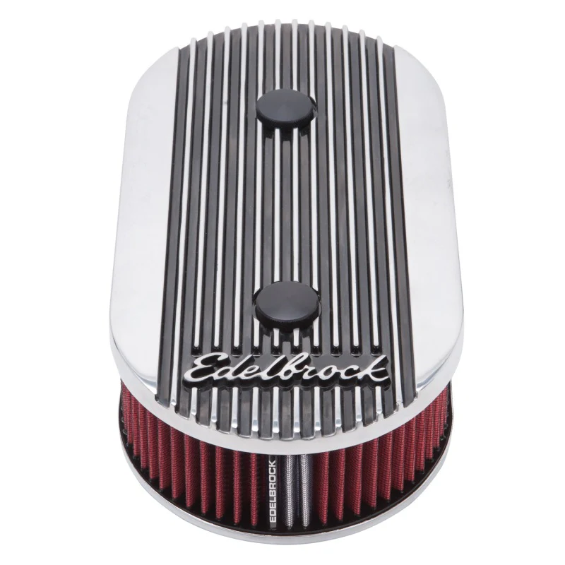 Edelbrock Air Cleaner Elite II Oval Dual-Quad Carbs 2 5In Red Element Polished - Image 7