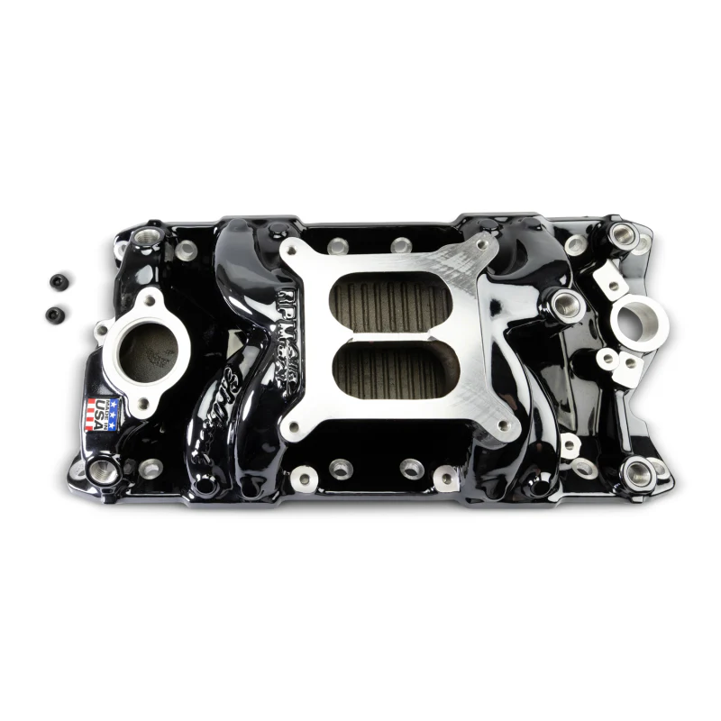 Edelbrock Chevy Small Block Performer RPM AIR-Gap Intake Manifold Black Plasma Finish - Image 6