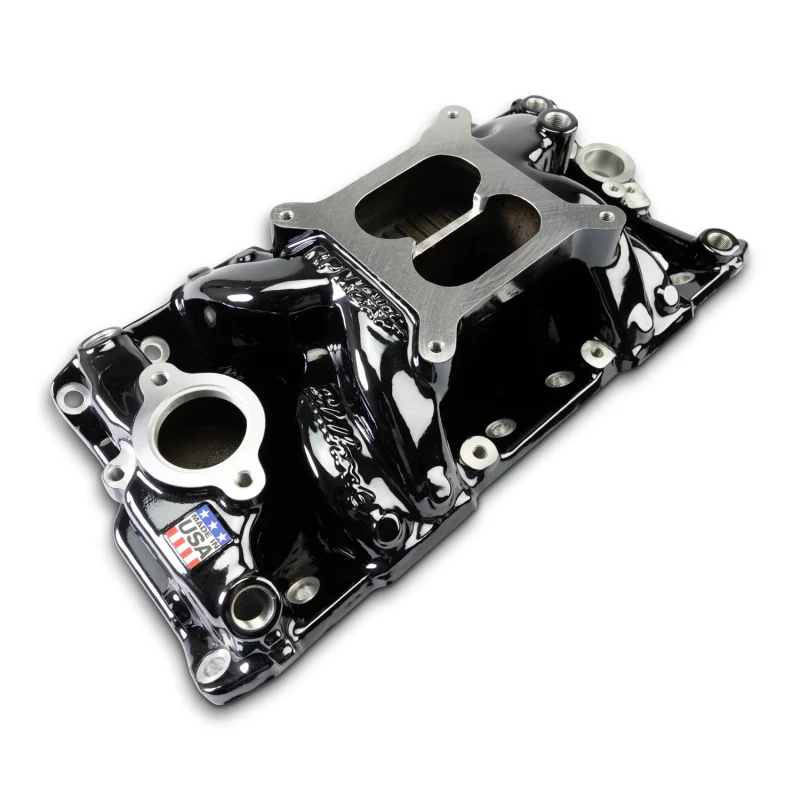Edelbrock Chevy Small Block Performer RPM AIR-Gap Intake Manifold Black Plasma Finish - Image 8