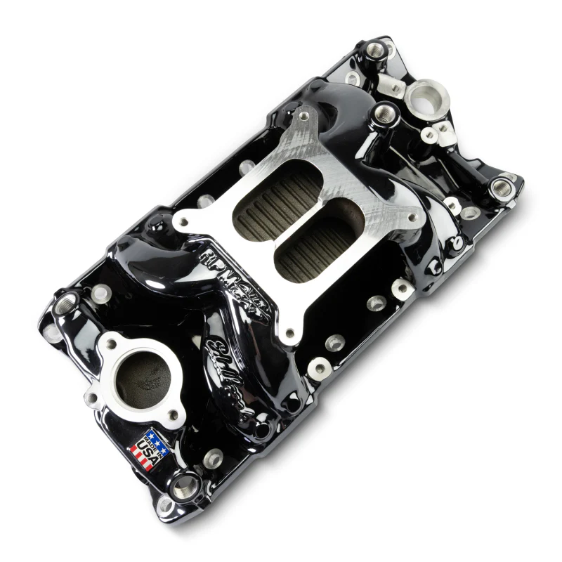 Edelbrock Chevy Small Block Performer RPM AIR-Gap Intake Manifold Black Plasma Finish - Image 9