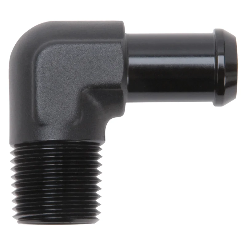 Edelbrock Hose End 90-Deg 1/2In NPT to 5/8In Barb Black Anodize - Image 5