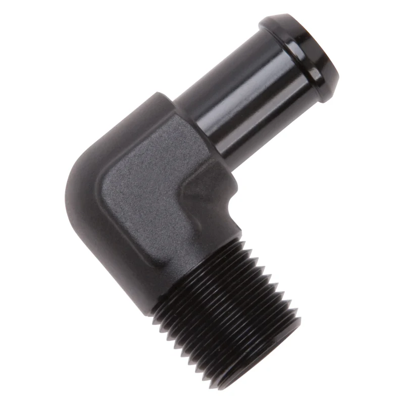 Edelbrock Hose End 90-Deg 1/2In NPT to 5/8In Barb Black Anodize - Image 7