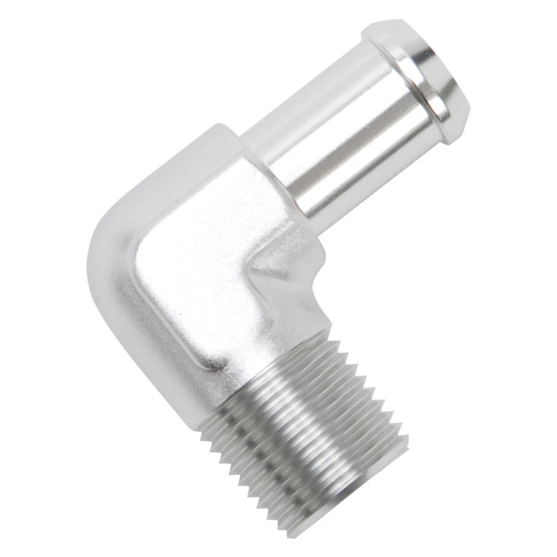 Edelbrock Hose End 90-Deg 1/2In NPT to 5/8In Barb Clear Anodize - Image 6