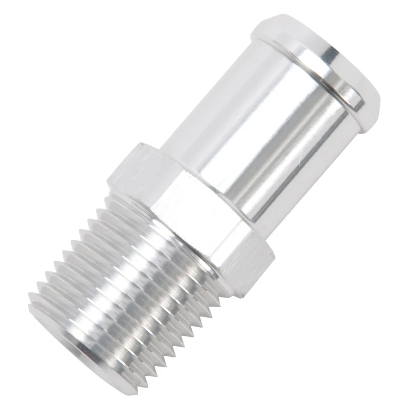 Edelbrock Hose End Straight 1/2In NPT to 3/4In Barb Clear Anodize - Image 3