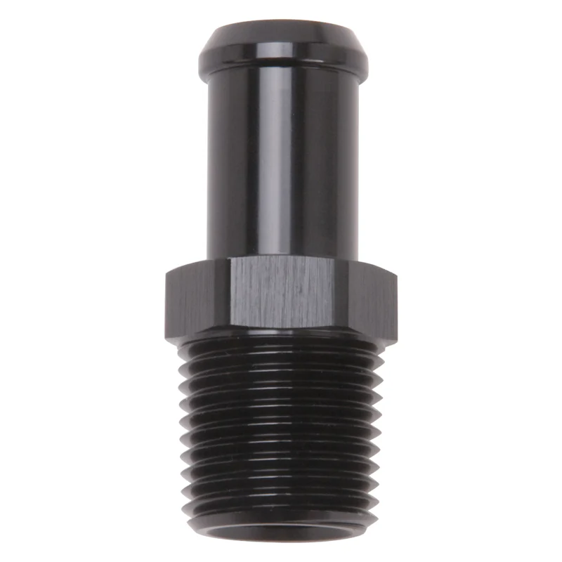 Edelbrock Hose End Straight 1/2In NPT to 5/8In Barb Black Anodize - Image 2