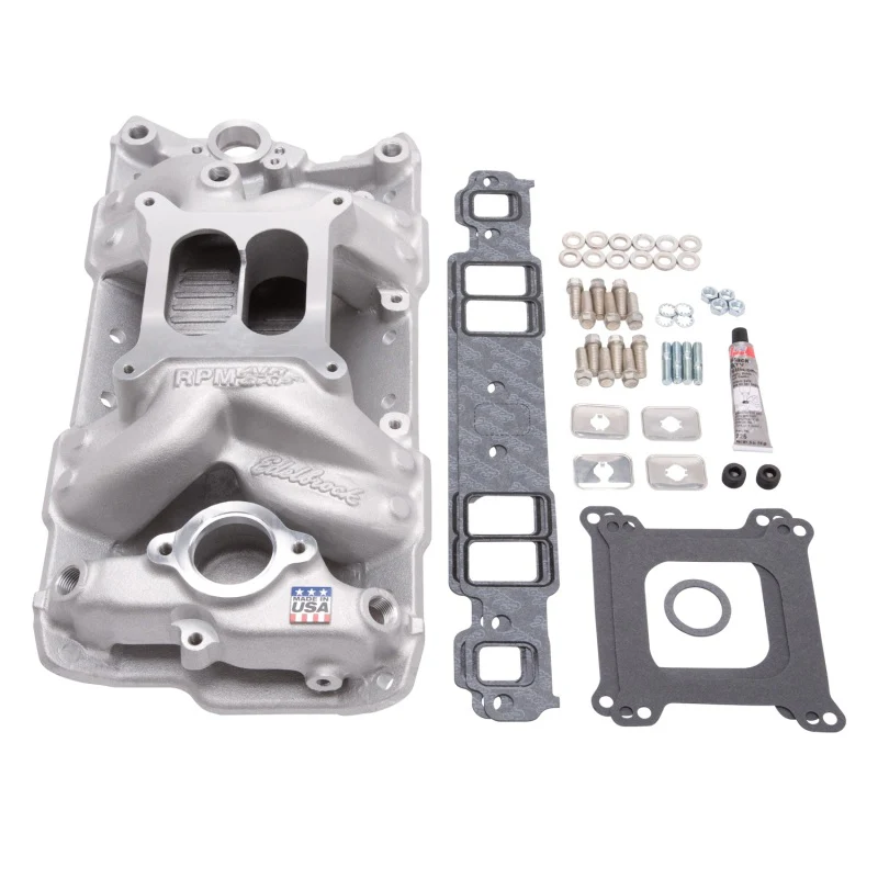 Edelbrock Manifold Installation Kit Performer RPM Air-Gap SBC 1957-1986 Natural Finish - Image 2