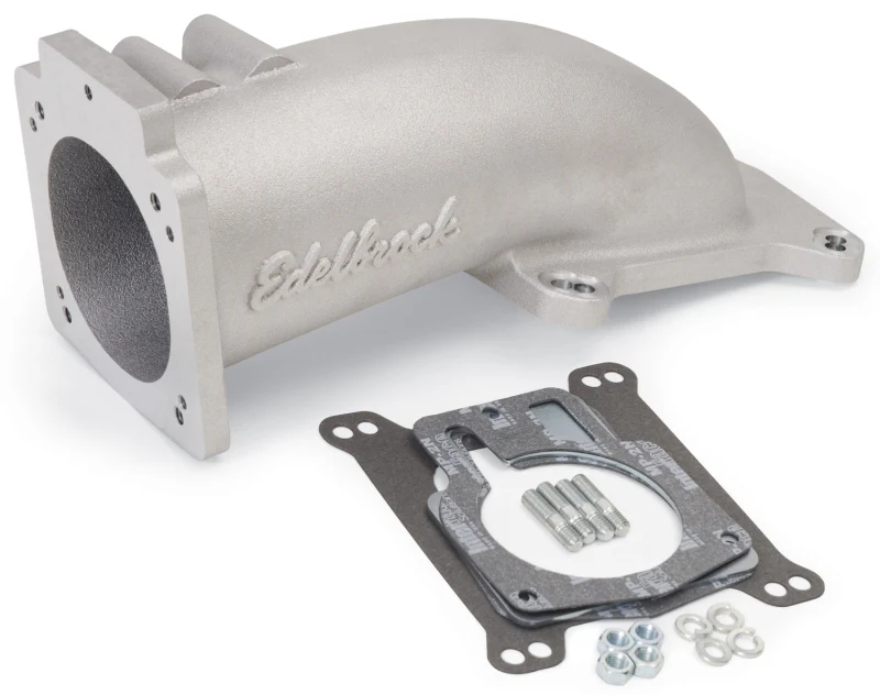 Edelbrock Ultra Low Profile Intake Elbow 90mm Throttle Body to Square-Bore Flange As-Cast Finish - Image 4