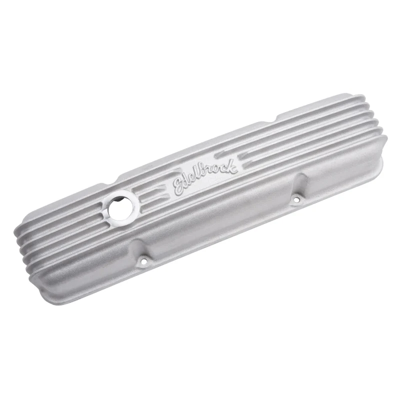 Edelbrock Valve Cover Classic Series Chevrolet 1959-1986 262-400 CI V8 w/ Breather Holes Satin - Image 12
