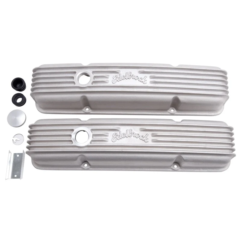 Edelbrock Valve Cover Classic Series Chevrolet 1959-1986 262-400 CI V8 w/ Oil Fill Hole Satin - Image 3