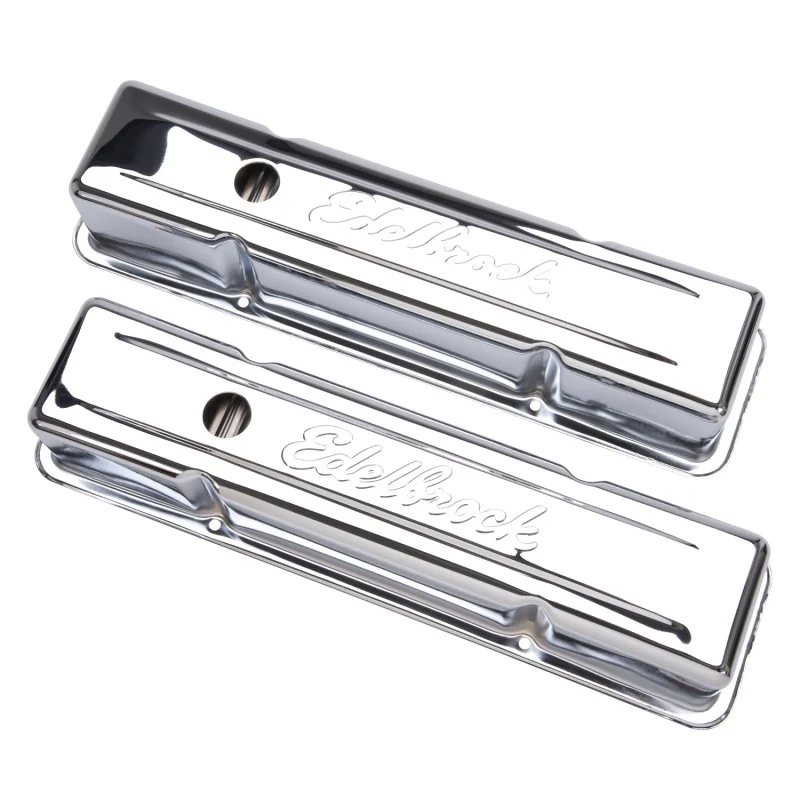 Edelbrock Valve Cover Signature Series Chevrolet 1959-1986 262-400 CI V8 Tall Chrome - Image 3