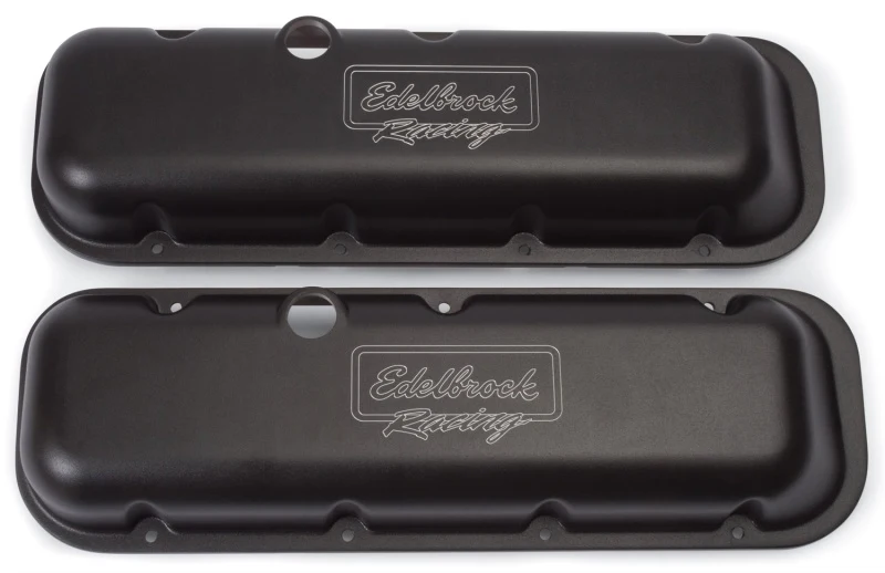 Edelbrock Valve Cover Victor Series Chevrolet 1965 and Later 396-502 V8 Low Black - Image 2