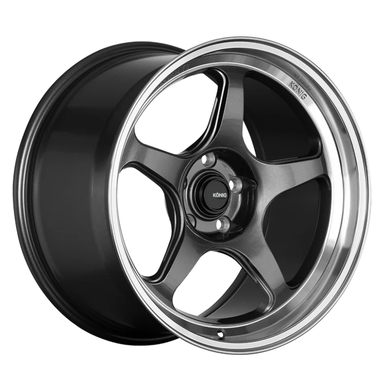Konig Hyperspec 17x9 5x100 ET40 Anthracite Metallic Wheel w/ Mirror Machined Lip (Knurled Bead)