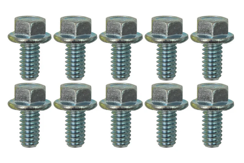 Moroso 1/4in-20 x .500in Serrated Zinc Flange Bolt  - 10 Pack