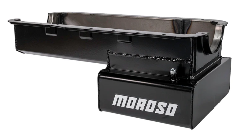 Moroso Ford 351W (w/Front Sump & Billet End Seals) Road Race Baffled Wet Sump 7qt 8in Steel Oil Pan - Image 2