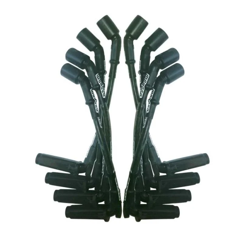 Moroso GM LS 11in Long Coil On Plug 90 Deg Plug Sleeved Ultra Spark Plug Wire Set - Black - Image 2
