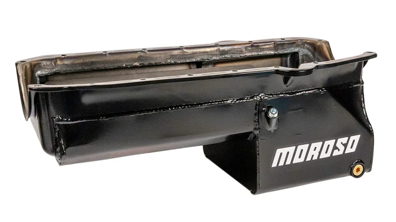 Moroso Pre-80 Chevrolet SBC/Dart Little M Power Pouch Wet Sump 7qt 8.25in Steel Oil Pan - Black - Image 3