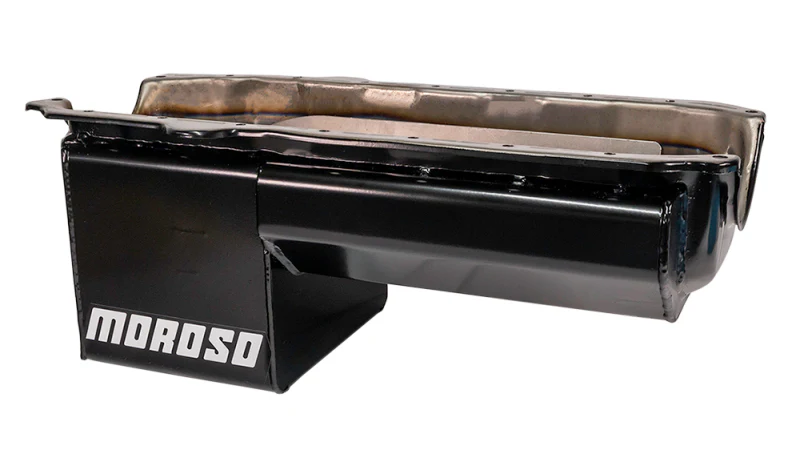 Moroso Pre-85 Chevrolet Small Block/Dart SHP Power Pouch Wet Sump 7qt 8.25in Steel Oil Pan - Black - Image 4