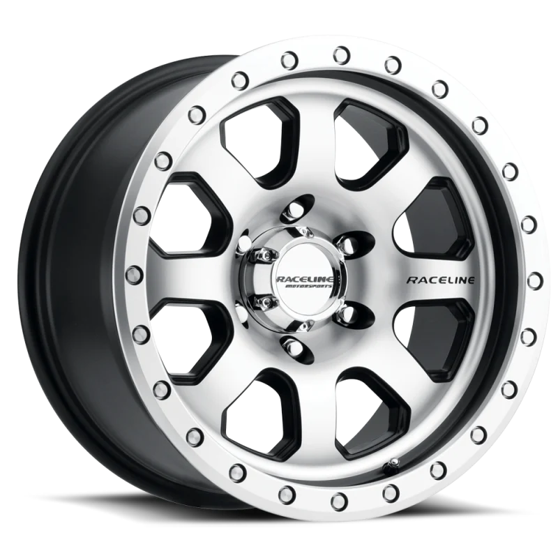 Raceline 929M Avenger 17x9in / 6x139.7 BP / -12mm Offset / 107.95mm Bore - Black & Machined Wheel