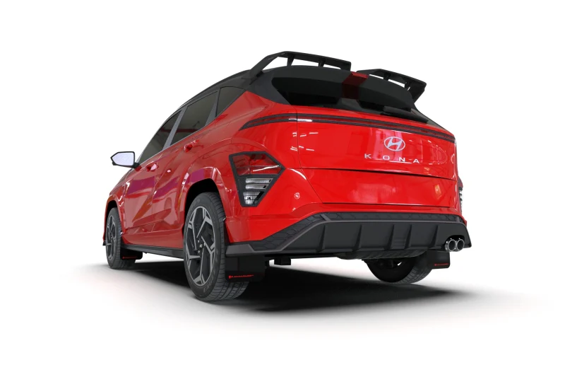 Rally Armor 2024 Hyundai Kona N Line Black UR Mud Flap - White Logo - Image 3