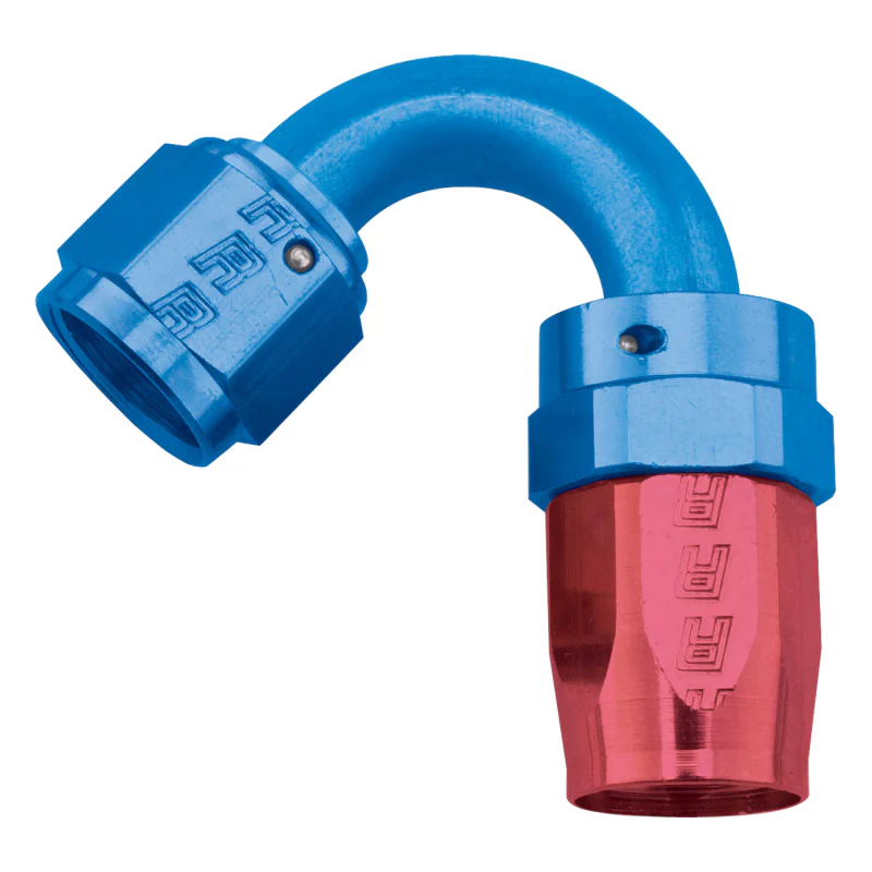 Russell Performance -10 AN Red/Blue 120 Degree Full Flow Swivel Hose End (With 15/16in Radius) - Image 2