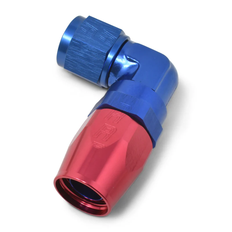 Russell Performance -10 AN Red/Blue 90 Degree Forged Aluminum Swivel Hose End - Image 3