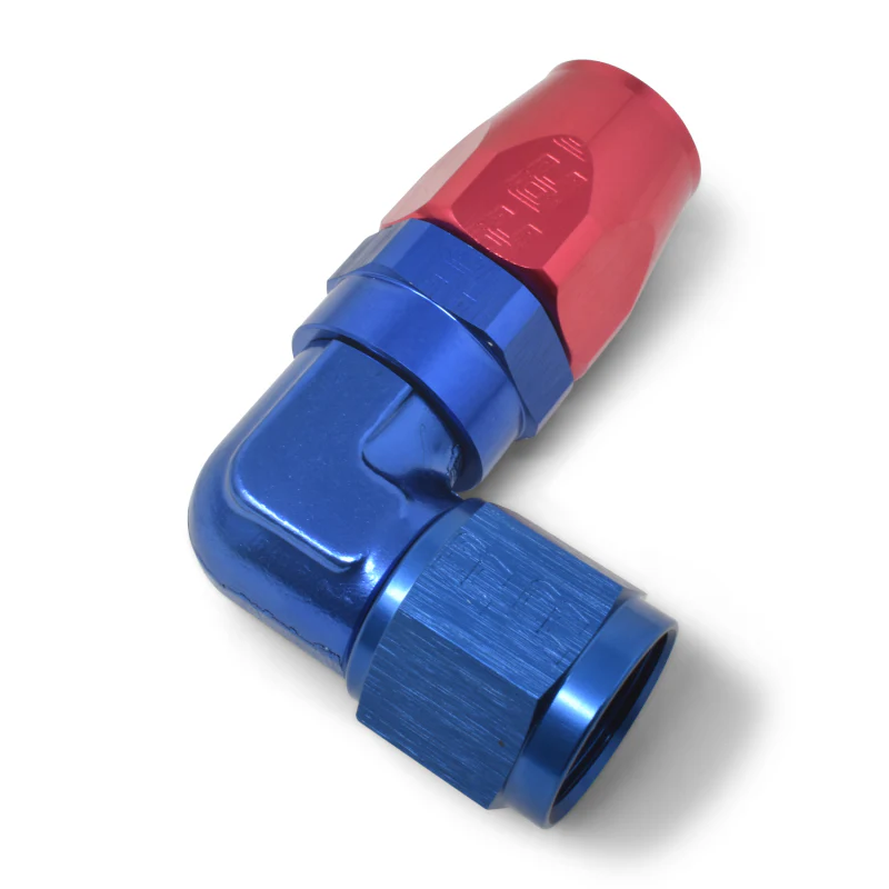 Russell Performance -10 AN Red/Blue 90 Degree Forged Aluminum Swivel Hose End - Image 7