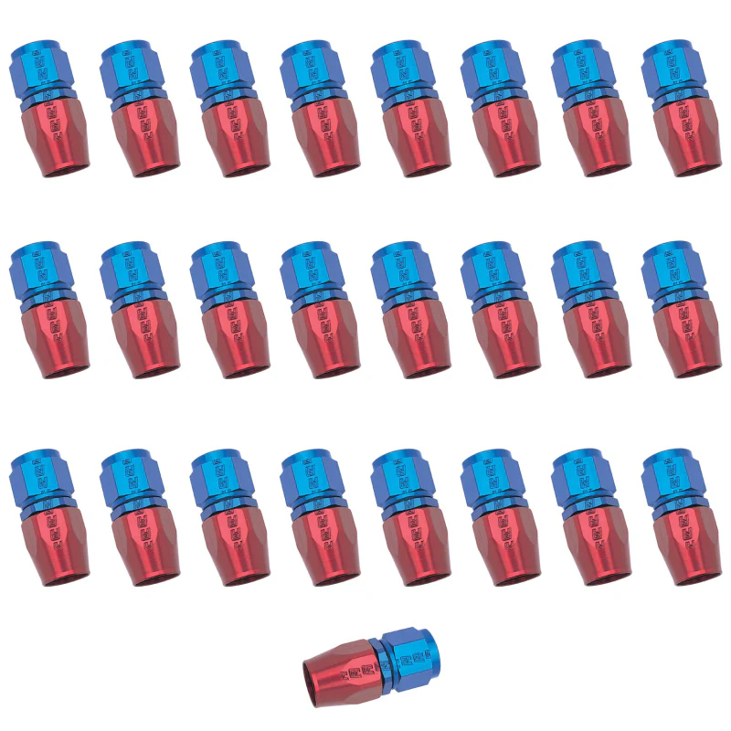 Russell Performance -10 AN Red/Blue Straight Full Flow Hose End (25 pcs.) - Image 2
