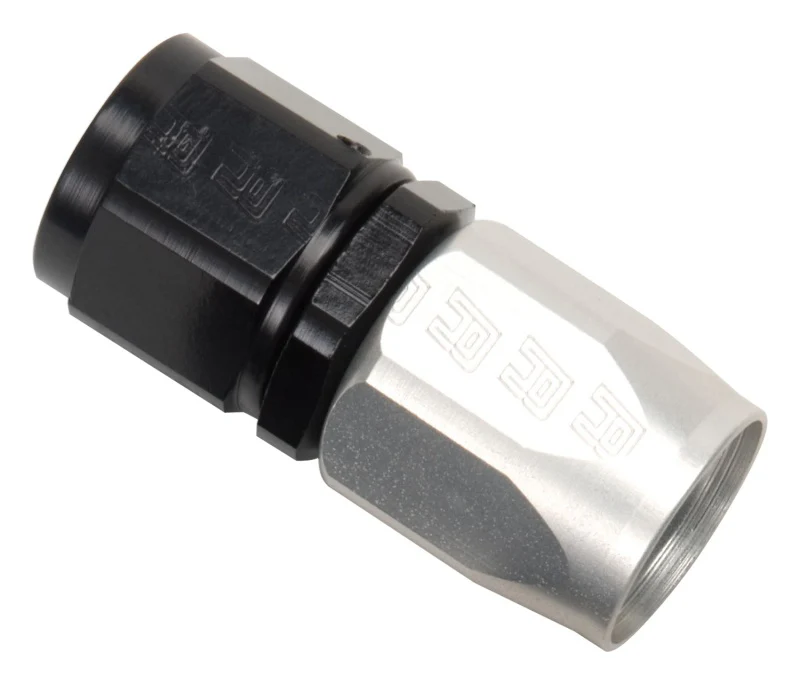 Russell Performance -12 AN Black/Silver Straight Full Flow Hose End - Image 2