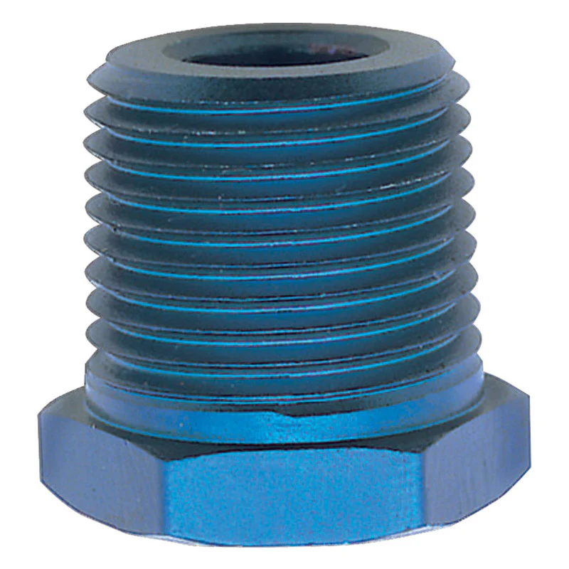 Russell Performance 1in Male to 3/4in Female Pipe Bushing Reducer (Blue) - Image 2