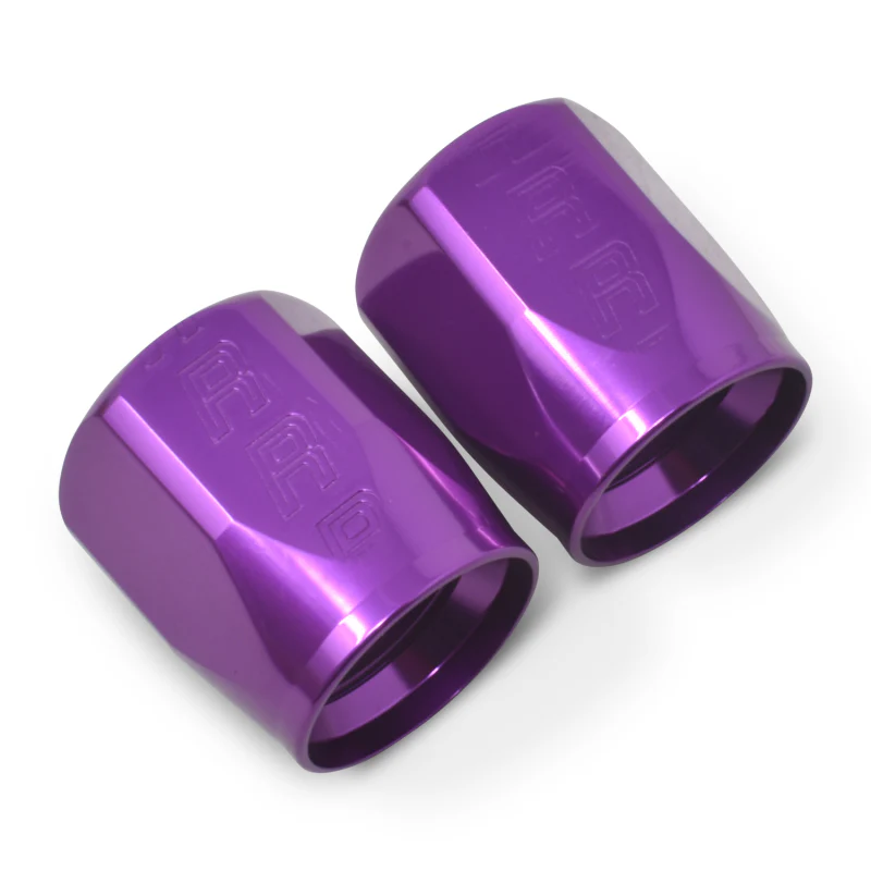 Russell Performance 2-Piece -6 AN Anodized Full Flow Swivel Hose End Sockets (Qty 2) - Purple - Image 5