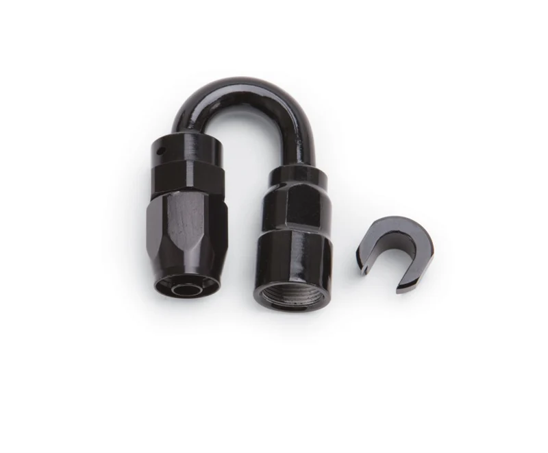 Russell Performance 3/8in SAE Quick Disc Female to -6 Hose Black 180 Degree Hose End - Image 2