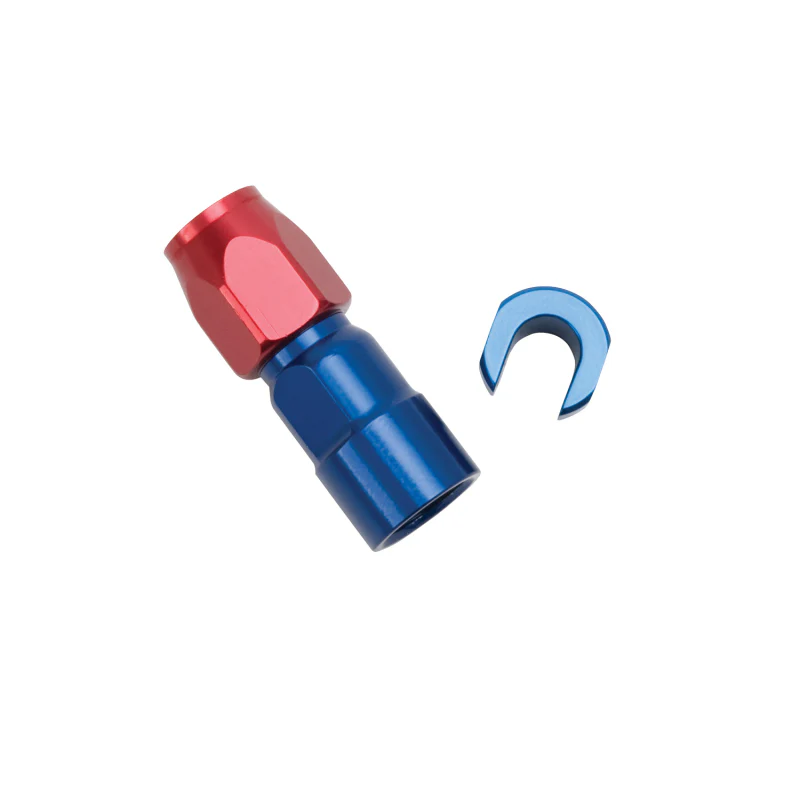 Russell Performance 3/8in SAE Quick Disc Female to -6 Hose Red/Blue Straight Hose End - Image 6