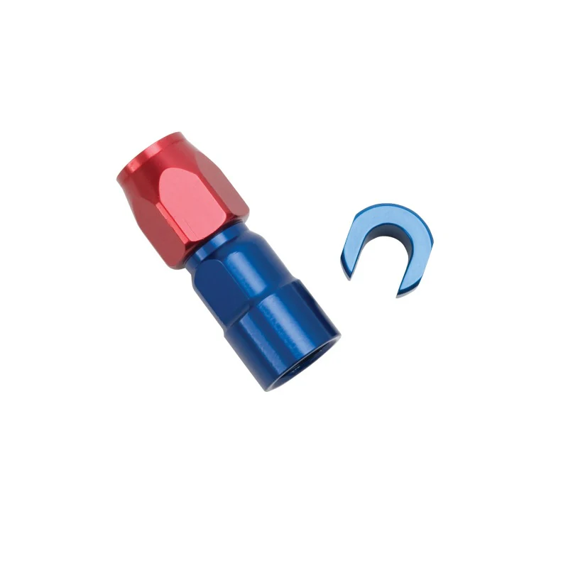 Russell Performance 3/8in SAE Quick Disc Female to -6 Hose Red/Blue Straight Hose End - Image 9