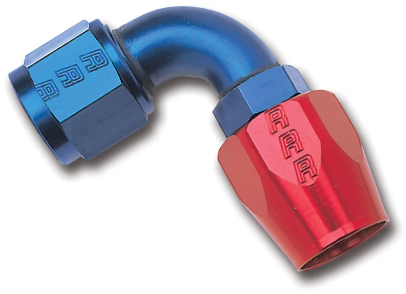 Russell Performance -4 AN Red/Blue 90 Degree Full Flow Hose End - Image 2