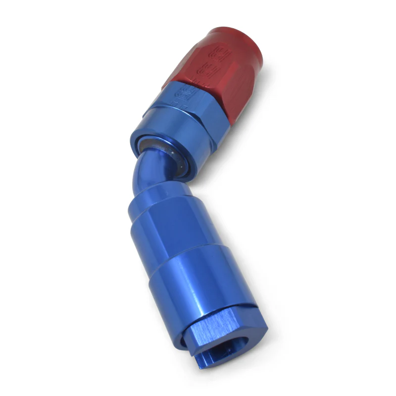 Russell Performance 5/16in SAE Quick Disc Female to -6 Hose Red/Blue 45 Degree Hose End - Image 7