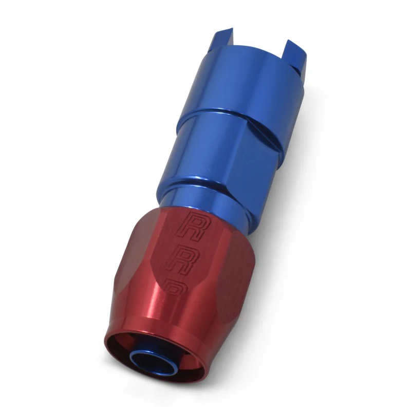 Russell Performance 5/16in SAE Quick Disc Female to -6 Hose Red/Blue Straight Degree Hose End - Image 6