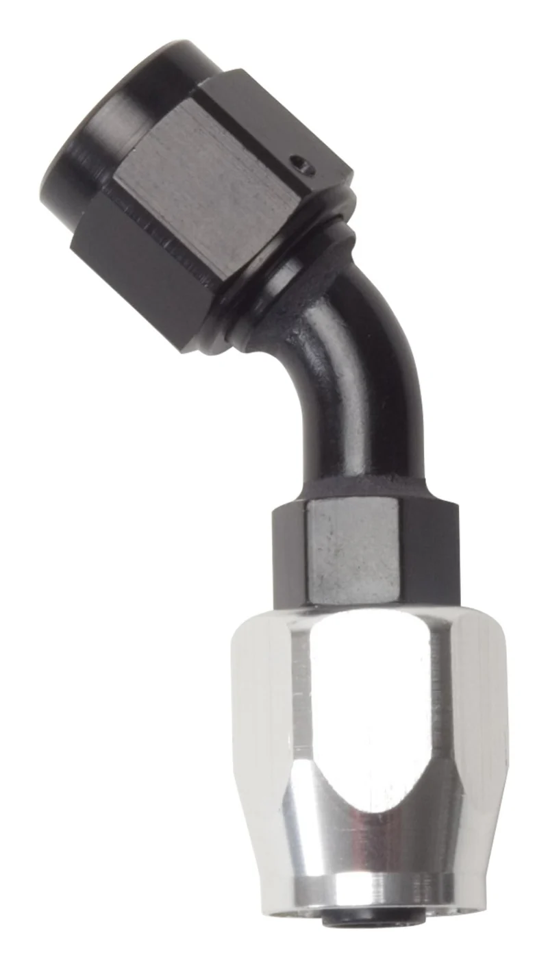 Russell Performance -6 AN Black/Silver 45 Degree Full Flow Hose End - Image 3
