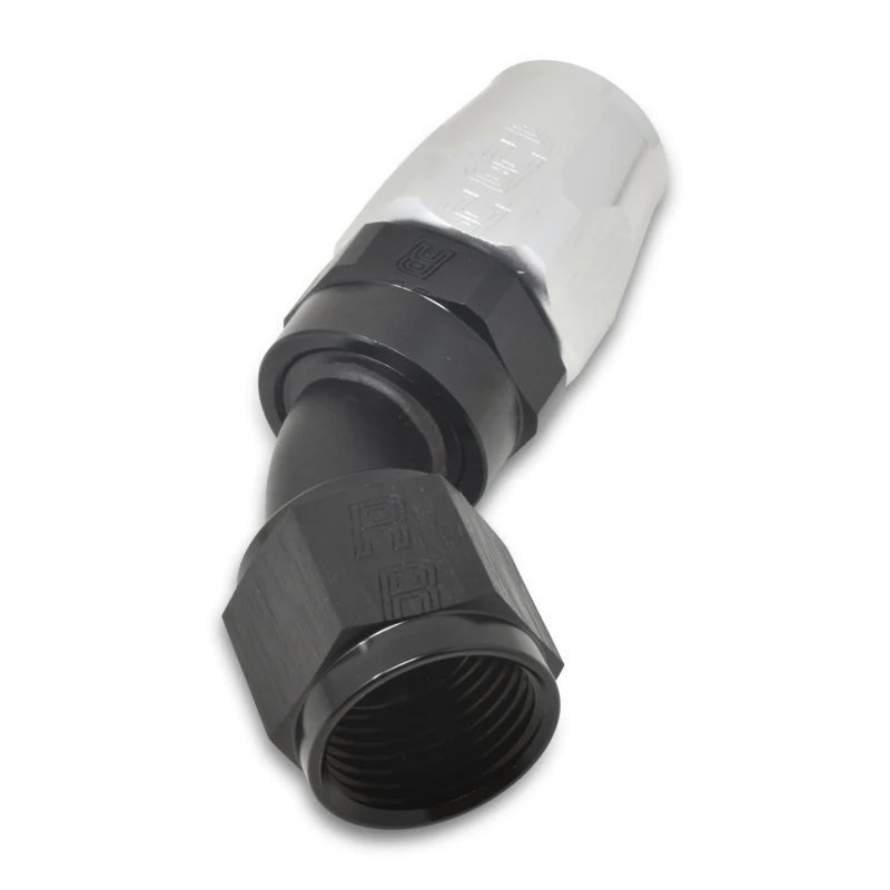 Russell Performance -6 AN Black/Silver 45 Degree Full Flow Hose End - Image 5
